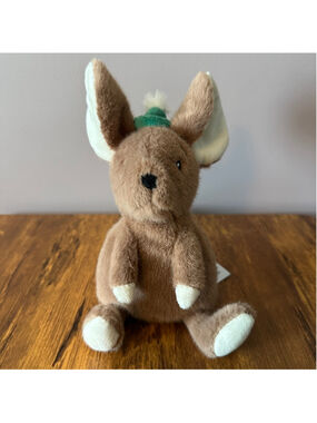 Giggle Scape Mouse Plush Brown Stuffed Animal Target Green Hat 8"